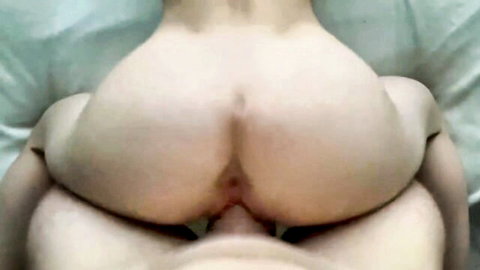 Close-up of big pale ass in doggy style vaginal penetration by man