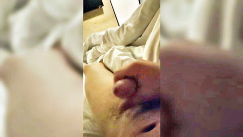 MILF in morning bed with hand teasing exposed nipple