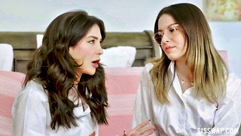 Jane Wilde and Chanel Camryn chatting intimately on bed