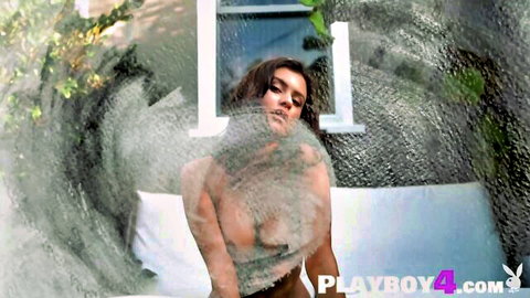 Stunning Asian teen with big tits posing passionately, curvy body revealed