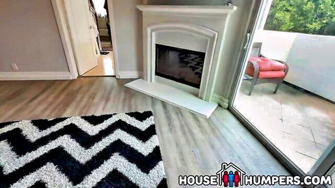 Spicy realty agent threesome with couple in modern home