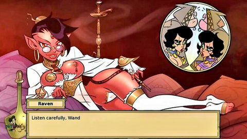 Busty hentai Princess Jasmine lounging seductively in revealing white outfit