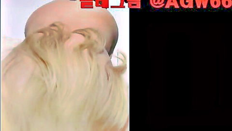 Blonde woman from behind, close-up headshot in Korean adult video