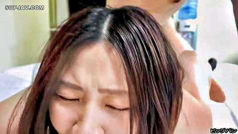 Japanese woman in ecstasy close-up during intimate act