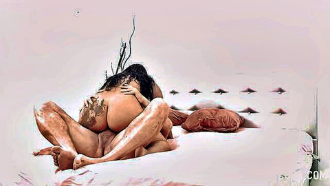 Brittany's tattooed curves in steamy reverse cowgirl sex