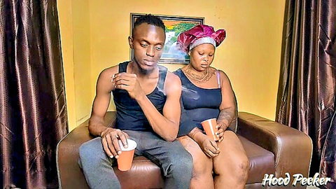 Curvy ebony woman and muscular man chilling intimately in Big Mama 2