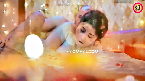Indian couple in passionate nude embrace during sex