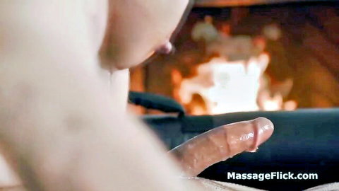 Large-breasted mommy masseuse milks shy dude's erect penis in steamy massage