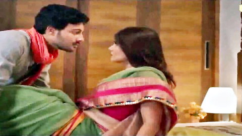 Desi couple intimate moment in saree, Ullu Garam Masala web series