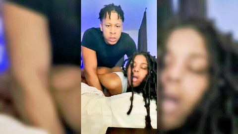 Ebony couple in intense doggy style fuck, amateur raw sex