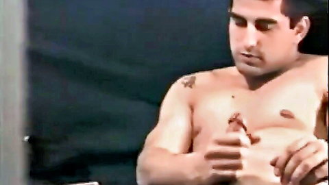 Zack unzips pants and massages his muscular cock intensely