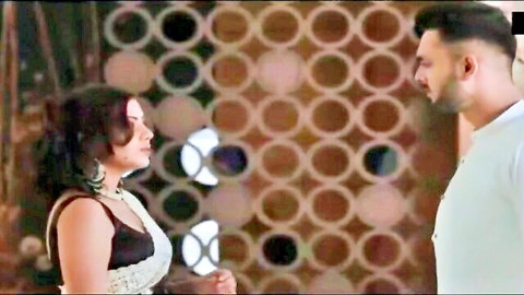 Indian woman in saree faces man in traditional attire, Zakham web series ep 3