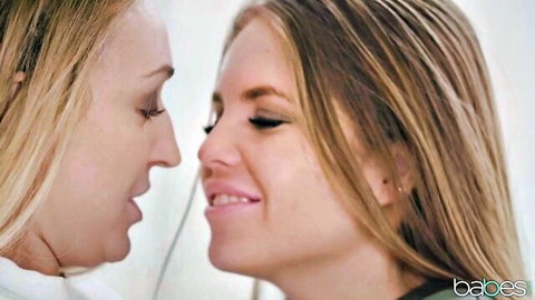 Alessandra Jane and Amber Deen in intimate close-up kiss, Babes Drama