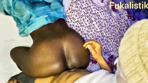 Black pregnant wife big booty doggy fucked by neighbor sneak