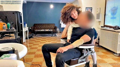 Beatrice Segreti hugs bandaged customer in salon tease