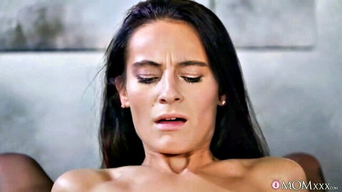 Lexi Dona topless with aroused expression in lesbian fisting scene