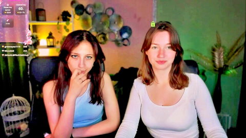 Helli_belli and teen friend in casual cam tease, shy bigboobs duo