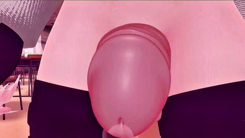 MaxiTheMuse curvy ass with pink inflatable toy from behind
