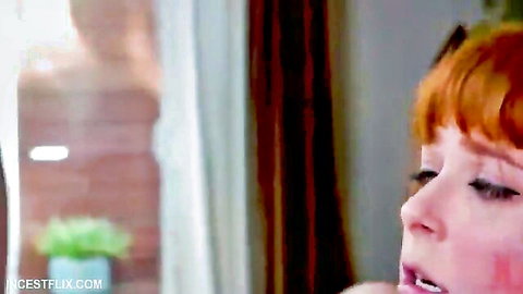Redhead Penny in intense sadomasochism scene with Channel, close-up oral action