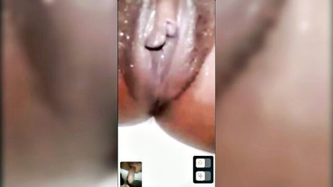 Close-up of super wet pussy during mutual masturbation session