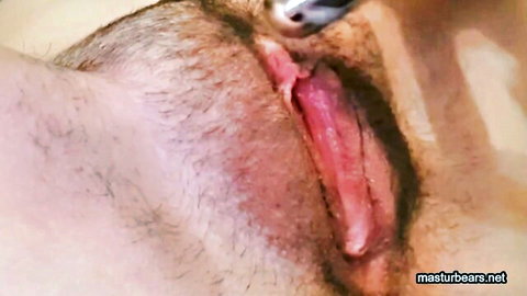 Close-up of wet pulsating pussy vibed in solo masturbation