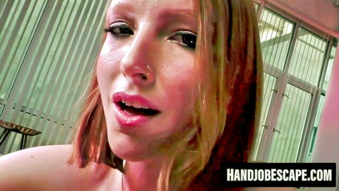 Katy Kiss redhead with freckles in teasing POV close-up