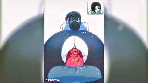 Derpixon animated big ass facesitting with tongue in pussy