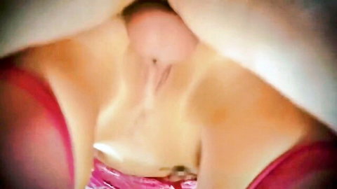 Jasmine Black in red lingerie gets licked by Lucy Belle closeup