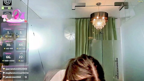 Sensual Latina teases from behind in live webcam show, curvy body on display