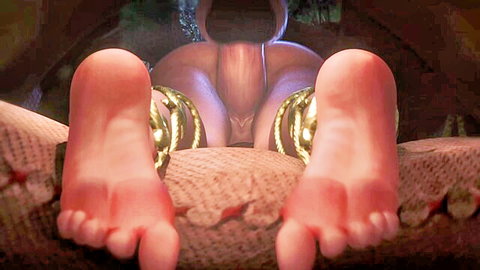 Shadowheart spreads pale legs exposing shaved pussy for gnolls in fantasy scene