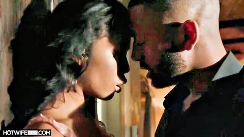 Nia Nacci intimate close-up with black man, ebony couple moment