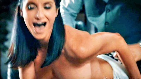 Silvia Saige topless and bent over, getting railed doggy style from behind
