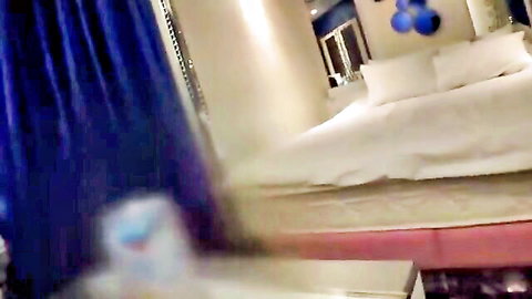Natsu Tojo JAV thumbnail in blue-curtained hotel bedroom setup