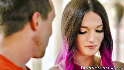 Pierce Paris and TS Natalie Stone in intimate close-up gaze