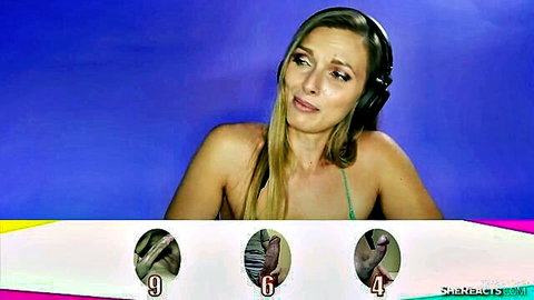 Blonde Layden reacts surprised to huge cocks in ranking thumbnail