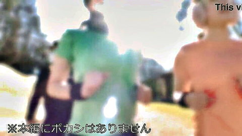 Blurry outdoor group of young Japanese volleyball club members camping in mountains