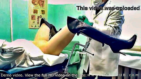 Nurse in gyno exam reaches orgasm as doctor uses speculum in fetish clinic