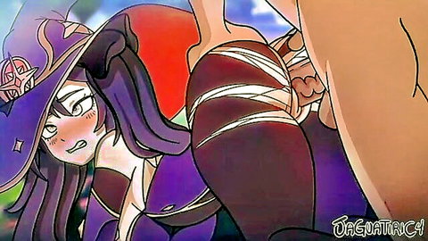 Mona Megistus Genshin Impact hentai anal fuck from behind with stockings