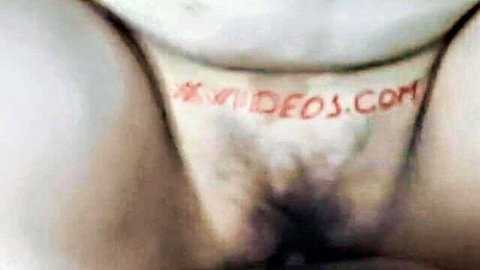 Amateur verification close-up of hairy pussy with xvideos.com ink on skin