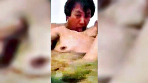 Blurry Japanese adult thumbnail of bare-chested Asian man with open mouth