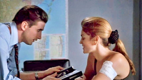 Cindy Crawford in intimate clothed scene with co-star from Fair Game 1995