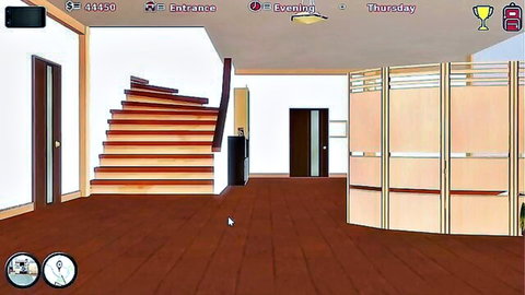 Home entrance scene in stepmom stepsister adult visual novel