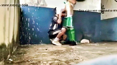 Brazilian Palmeiras and Corinthians fans in amateur urination fetish prank, part 1