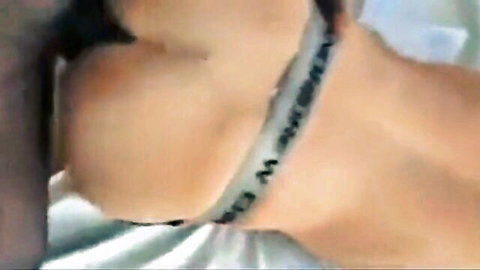 Busty amateur woman exposing large hanging tits bent over for BBC bareback