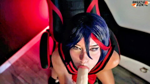 Sweetie Fox as Ryuko Matoi cosplay girl sucking dildo passionately