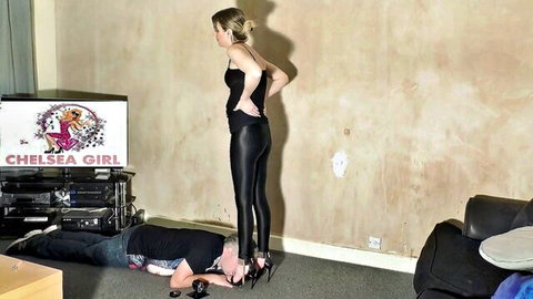 Annie Charlotte in foot worship and hand trampling domination fetish