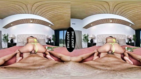Jena LaRose VR cowgirl ride with sexy yoga teacher in yellow thong