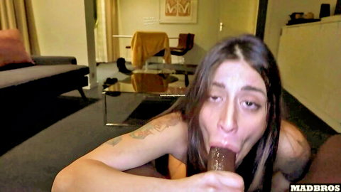 Silvia Soprano deepthroating massive BBC in intense interracial scene