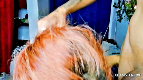 Petite charmer with pink hair in wild homemade erotic hair-pulling passion
