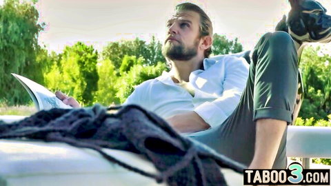 Cherry Kiss with blond hunk in outdoor tease for anal fun